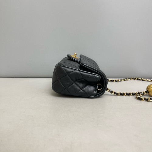 Chanel Quilted Mini Rectangular Pear Crush Flap Calfskin Black Chanel Quilted Mini Rectangular Pear Crush Flap Calfskin Black