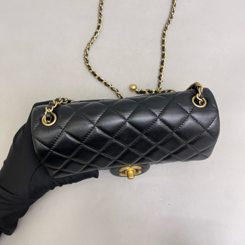 Chanel Quilted Mini Rectangular Pear Crush Flap Calfskin Black Chanel Quilted Mini Rectangular Pear Crush Flap Calfskin Black