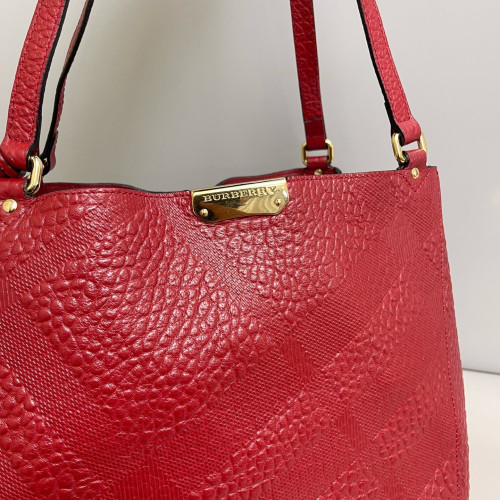 Burberry Tote Bag Calfskin Burgundy