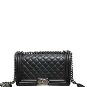 Chanel Quilted Medium Boy Flap Calfskin Black