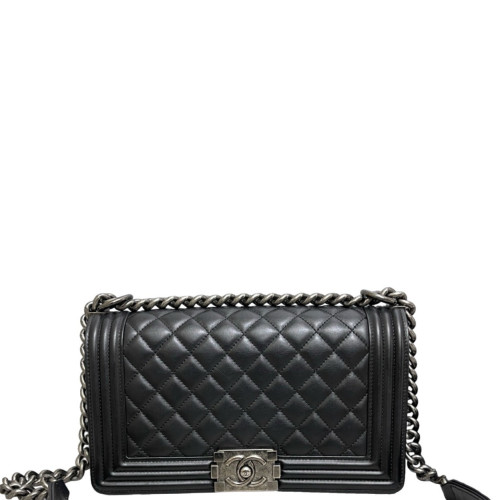 Chanel Quilted Medium Boy Flap Calfskin Black Chanel Quilted Medium Boy Flap Calfskin Black