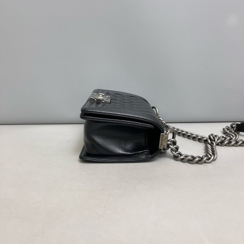Chanel Quilted Mini Boy Flap Grained Calfskin Black