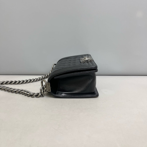 Chanel Quilted Mini Boy Flap Grained Calfskin Black