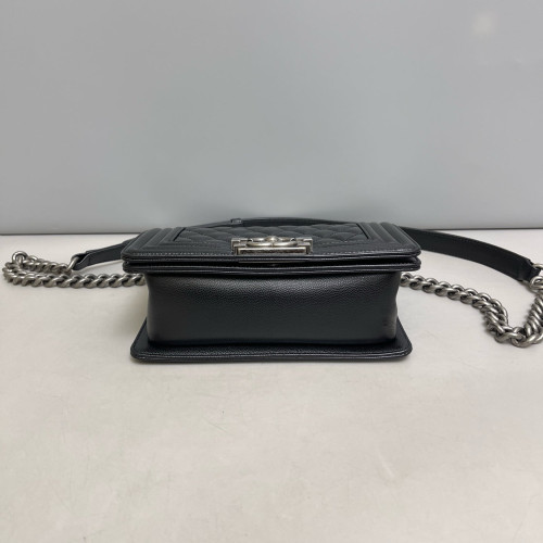 Chanel Quilted Mini Boy Flap Grained Calfskin Black