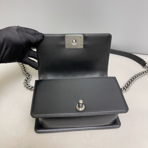 Chanel Quilted Mini Boy Flap Grained Calfskin Black