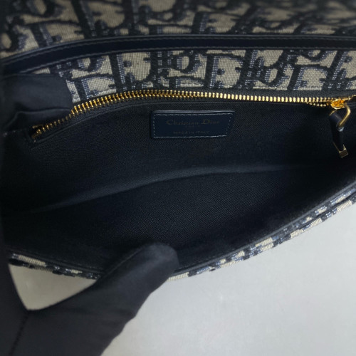 Dior 30 Montaigne Clutch Oblique Calfskin Blue Beige