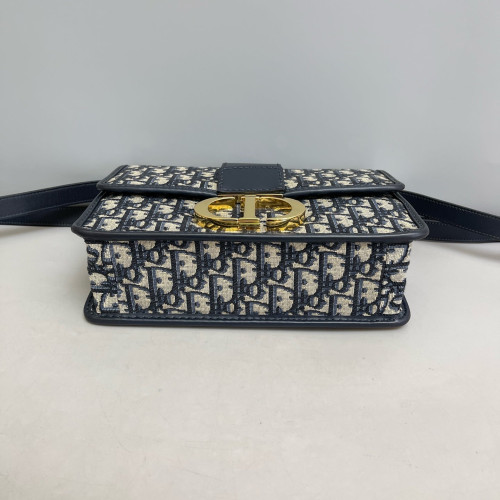 Dior 30 Montaigne Flap Bag Oblique Blue Beige Dior 30 Montaigne Flap Bag Oblique Blue Beige