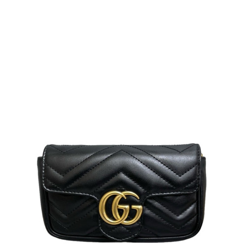 Gucci Super Mini GG Marmont Calfskin Black