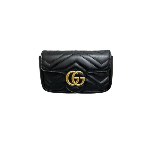 Gucci Super Mini GG Marmont Calfskin Black