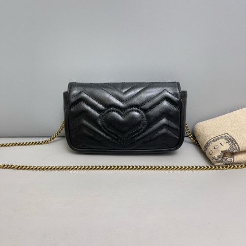 Gucci Super Mini GG Marmont Calfskin Black