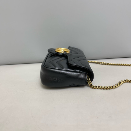 Gucci Super Mini GG Marmont Calfskin Black