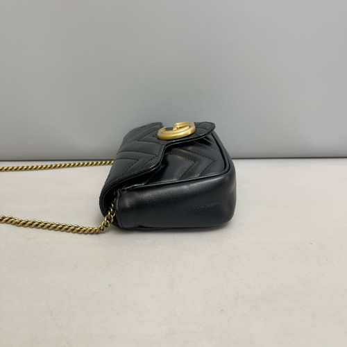 Gucci Super Mini GG Marmont Calfskin Black