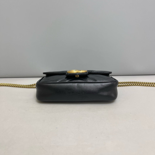 Gucci Super Mini GG Marmont Calfskin Black