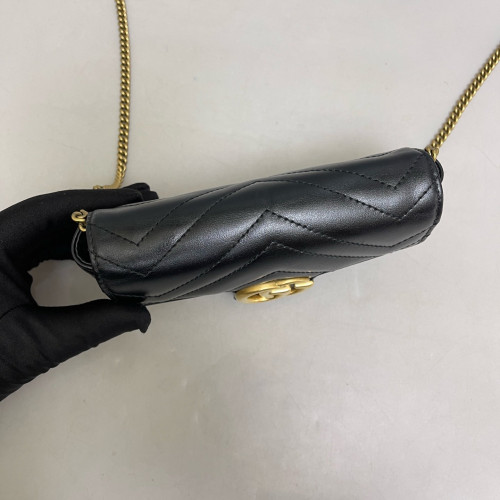 Gucci Super Mini GG Marmont Calfskin Black