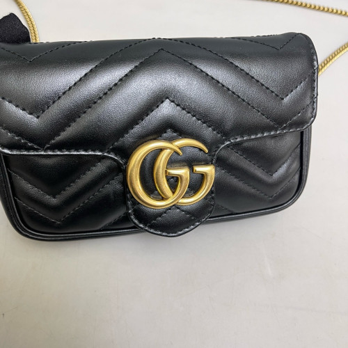 Gucci Super Mini GG Marmont Calfskin Black