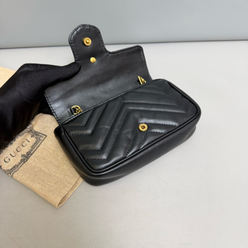 Gucci Super Mini GG Marmont Calfskin Black