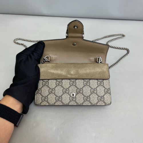 Gucci Super Mini Dionysus GG Supreme Monogram Khaki