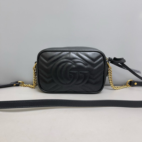 Gucci Mini GG Marmont Chain Shoulder Bag Calfskin Black Gucci Mini GG Marmont Chain Shoulder Bag Calfskin Black