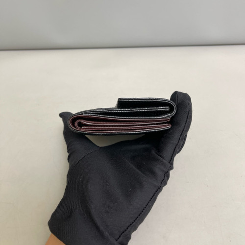 Chanel Quilted Compact French Flap Wallet Grained Calfskin Black