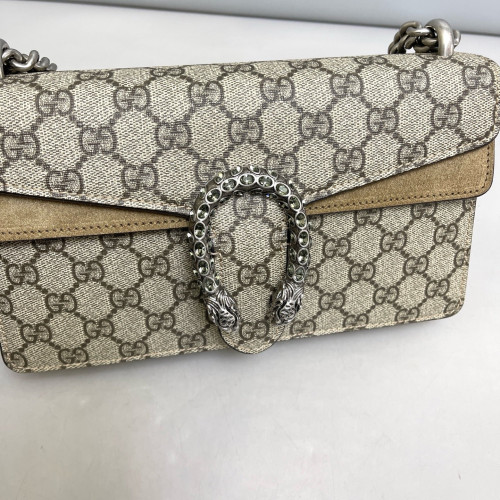 Gucci Meium Dionysus GG Supreme Monogram Beige Brown