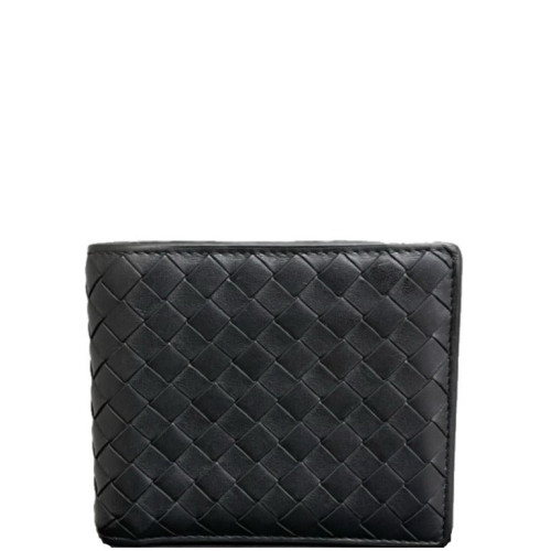 Bottega Veneta Compact Wallet Calfskin Intrecciato Black Bottega Veneta Compact Wallet Calfskin Intrecciato Black