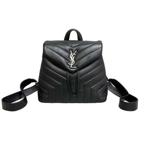 Yves Saint Laurent Medium Loulou Backpack Calfskin Black
