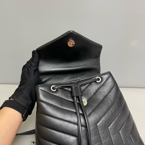 Yves Saint Laurent Medium Loulou Backpack Calfskin Black