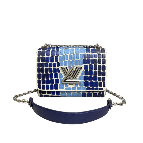 Louis Vuitton Twist MM Calfskin Blue White