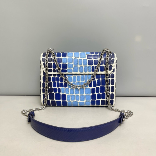 Louis Vuitton Twist MM Calfskin Blue White