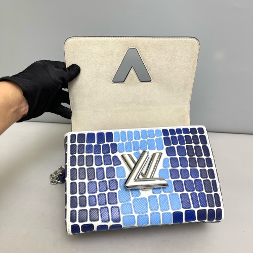 Louis Vuitton Twist MM Calfskin Blue White
