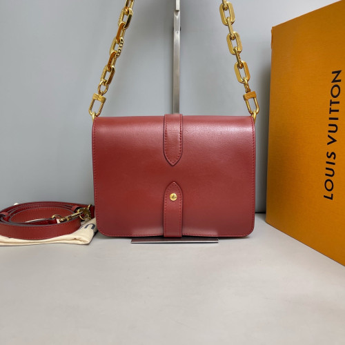 Louis Vuitton Crossbody Bag Calfskin Red