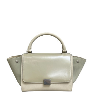 Celine Small Trapeze Calfskin Light Green Beige Celine Small Trapeze Calfskin Light Green Beige