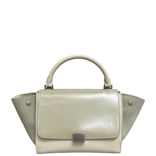 Celine Small Trapeze Calfskin Light Green Beige