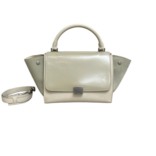 Celine Small Trapeze Calfskin Light Green Beige