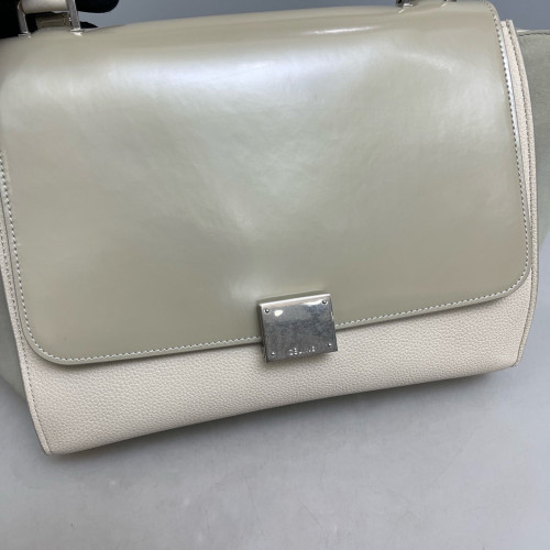 Celine Small Trapeze Calfskin Light Green Beige