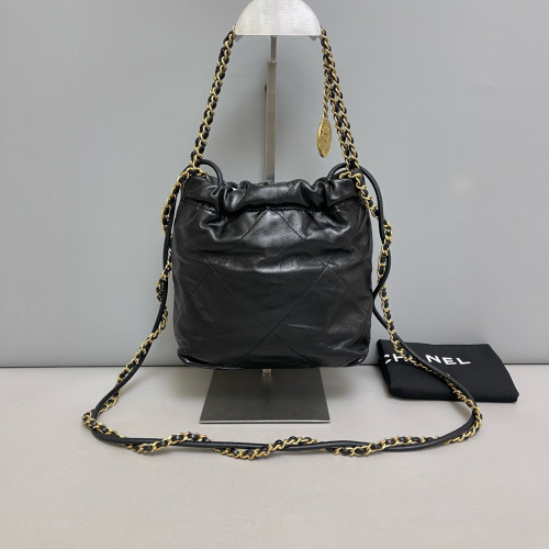 Chanel Quilted Mini 22 Bag Calfskin Black Chanel Quilted Mini 22 Bag Calfskin Black