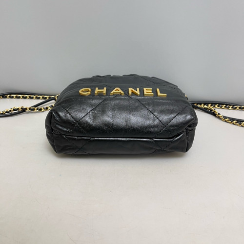 Chanel Quilted Mini 22 Bag Calfskin Black Chanel Quilted Mini 22 Bag Calfskin Black