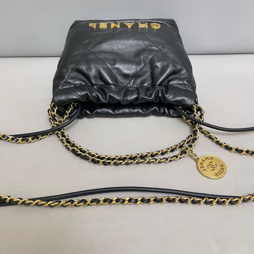 Chanel Quilted Mini 22 Bag Calfskin Black Chanel Quilted Mini 22 Bag Calfskin Black