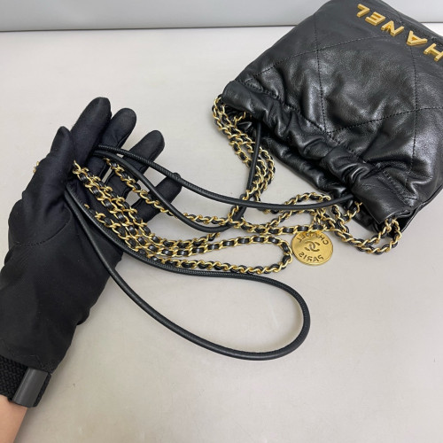 Chanel Quilted Mini 22 Bag Calfskin Black Chanel Quilted Mini 22 Bag Calfskin Black