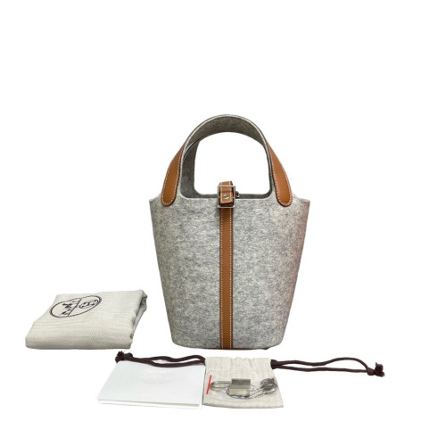 Hermes Picotin 18 Wool Felt Swift 37 Gold