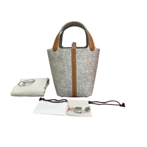 Hermes Picotin 18 Wool Felt Swift 37 Gold