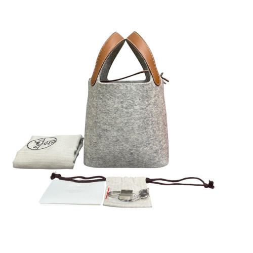 Hermes Picotin 18 Wool Felt Swift 37 Gold