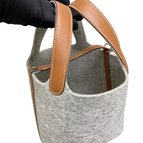Hermes Picotin 18 Wool Felt Swift 37 Gold