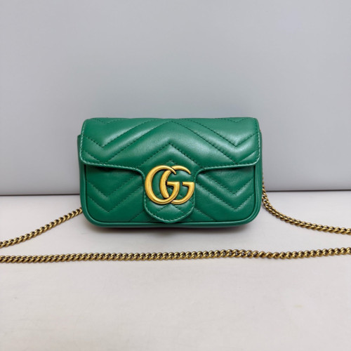 Gucci Shoulder Bag Calfskin Emerald Green
