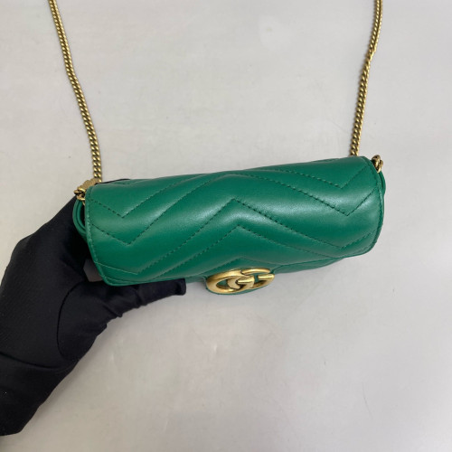 Gucci Shoulder Bag Calfskin Emerald Green