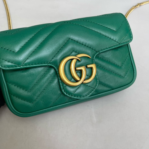 Gucci Shoulder Bag Calfskin Emerald Green