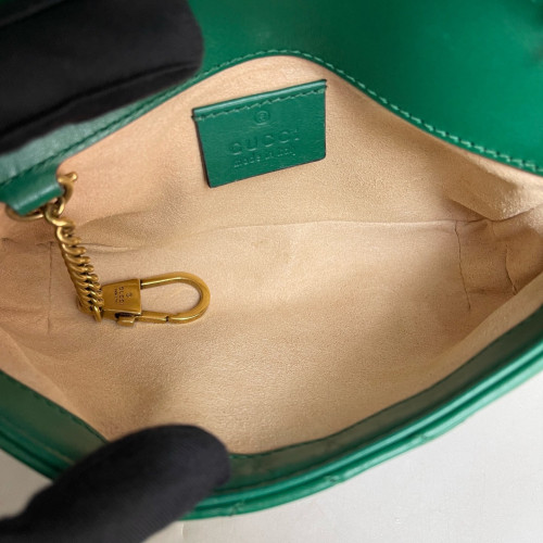 Gucci Shoulder Bag Calfskin Emerald Green