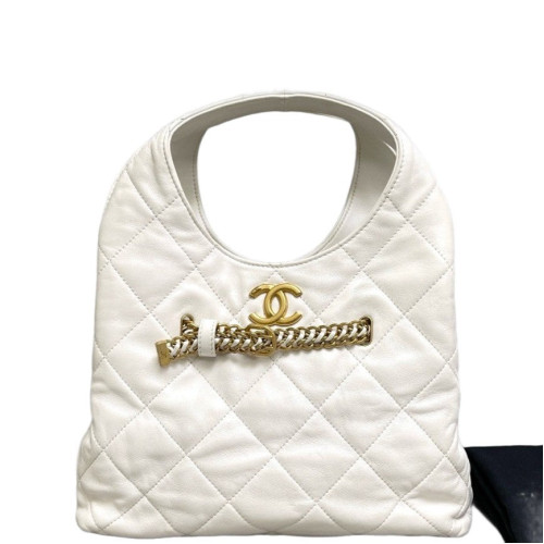 Chanel Quilted Hobo Calfskin White Chanel Quilted Hobo Calfskin White