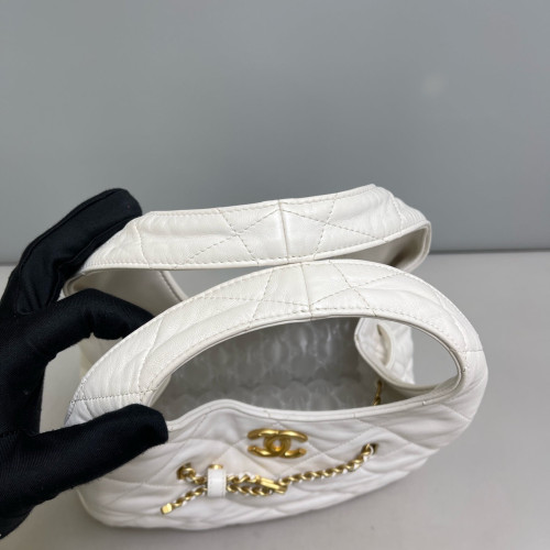 Chanel Quilted Hobo Calfskin White Chanel Quilted Hobo Calfskin White