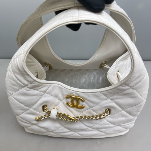 Chanel Quilted Hobo Calfskin White Chanel Quilted Hobo Calfskin White